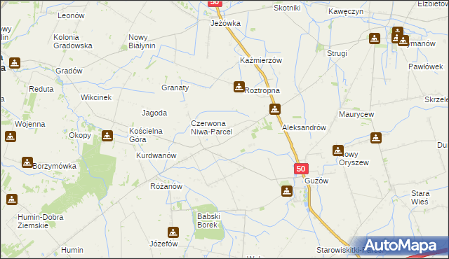 mapa Czerwona Niwa, Czerwona Niwa na mapie Targeo