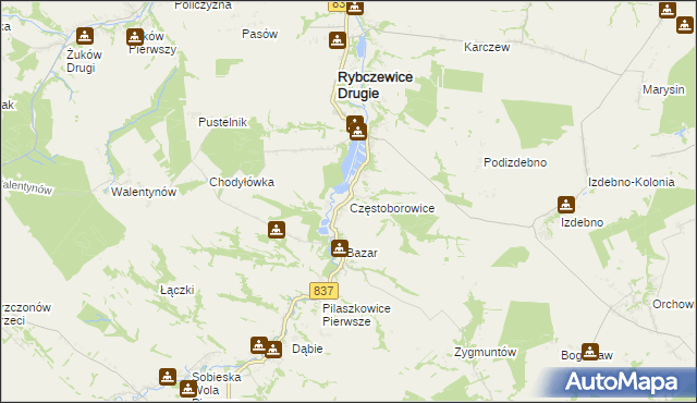 mapa Częstoborowice, Częstoborowice na mapie Targeo