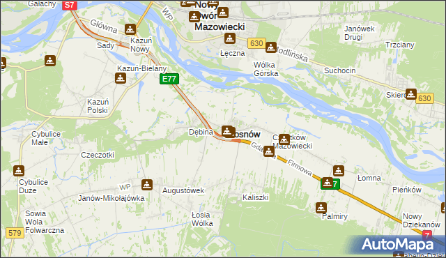 mapa Czosnów, Czosnów na mapie Targeo