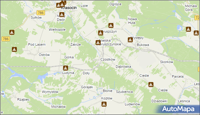 mapa Czostków gmina Krasocin, Czostków gmina Krasocin na mapie Targeo
