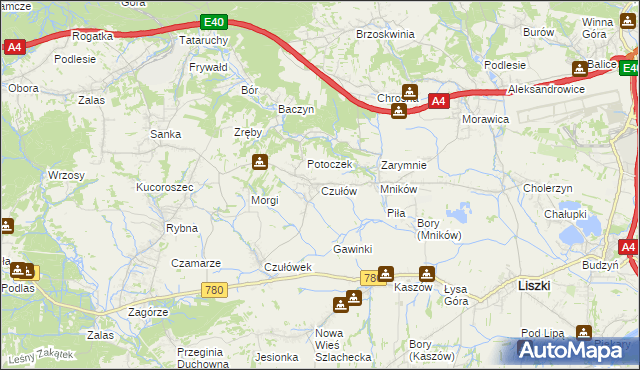 mapa Czułów, Czułów na mapie Targeo