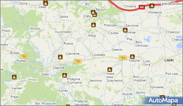 mapa Czułówek, Czułówek na mapie Targeo