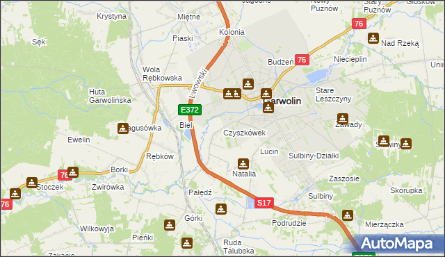 mapa Czyszkówek, Czyszkówek na mapie Targeo