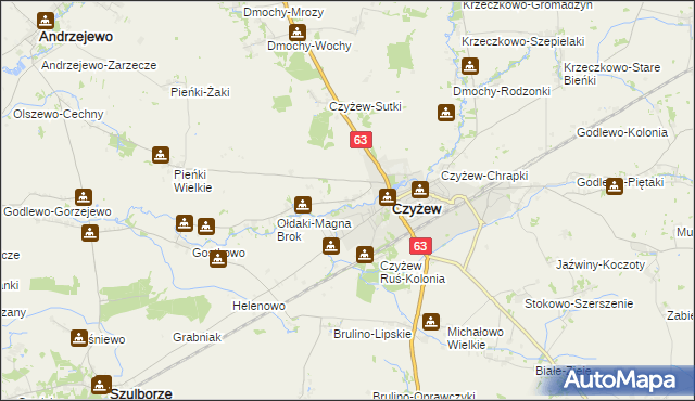 mapa Czyżew Ruś-Wieś, Czyżew Ruś-Wieś na mapie Targeo