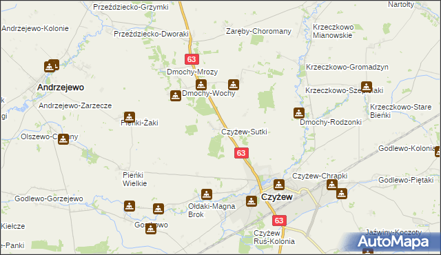 mapa Czyżew-Sutki, Czyżew-Sutki na mapie Targeo