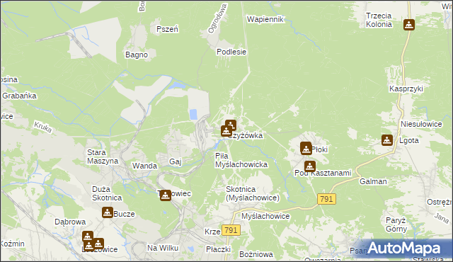 mapa Czyżówka gmina Trzebinia, Czyżówka gmina Trzebinia na mapie Targeo