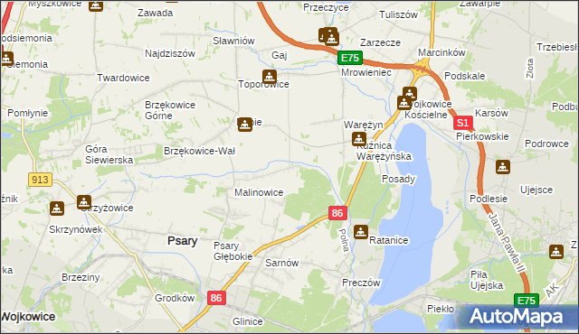 mapa Dąbie Chrobakowe, Dąbie Chrobakowe na mapie Targeo