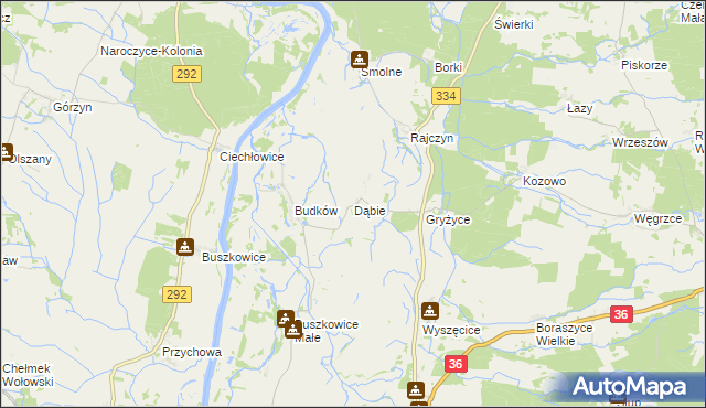 mapa Dąbie gmina Wińsko, Dąbie gmina Wińsko na mapie Targeo