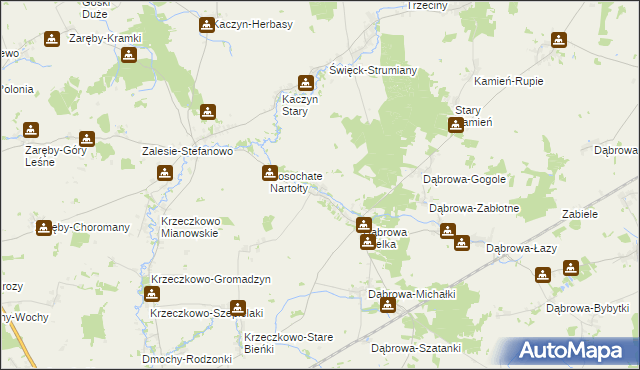 mapa Dąbrowa-Cherubiny, Dąbrowa-Cherubiny na mapie Targeo