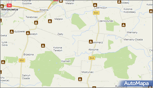 mapa Dąbrowa gmina Hrubieszów, Dąbrowa gmina Hrubieszów na mapie Targeo