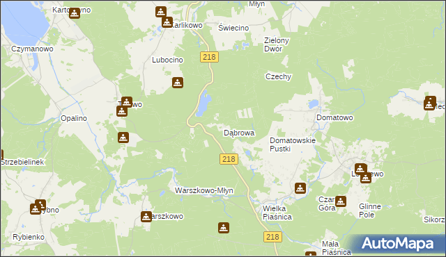 mapa Dąbrowa gmina Krokowa, Dąbrowa gmina Krokowa na mapie Targeo