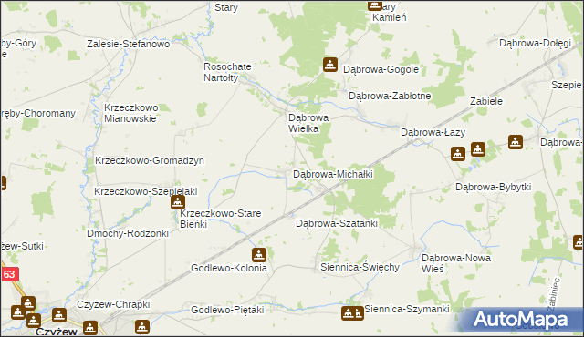 mapa Dąbrowa-Michałki, Dąbrowa-Michałki na mapie Targeo