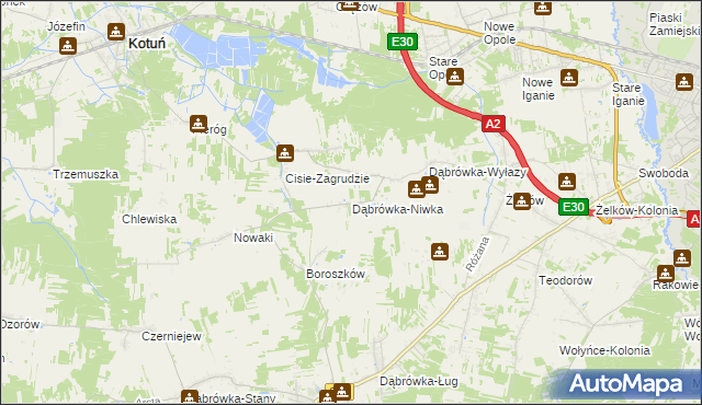 mapa Dąbrówka-Niwka, Dąbrówka-Niwka na mapie Targeo