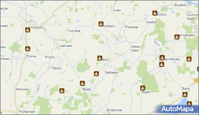 mapa Dajny, Dajny na mapie Targeo