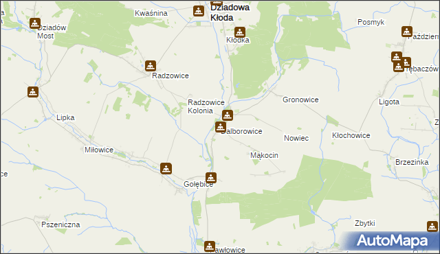 mapa Dalborowice, Dalborowice na mapie Targeo
