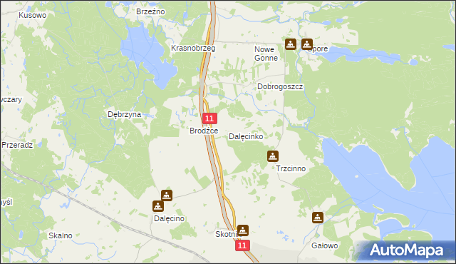 mapa Dalęcinko, Dalęcinko na mapie Targeo