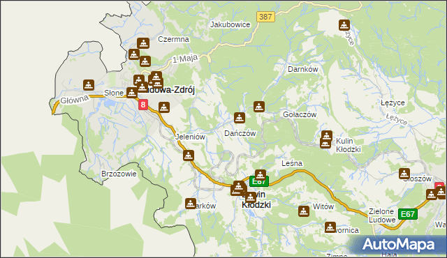 mapa Dańczów, Dańczów na mapie Targeo