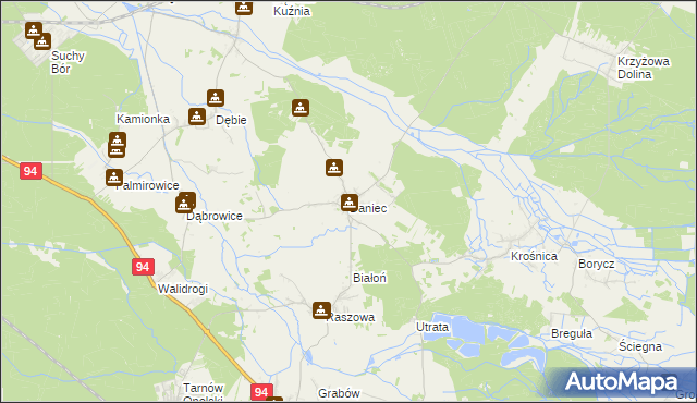 mapa Daniec, Daniec na mapie Targeo