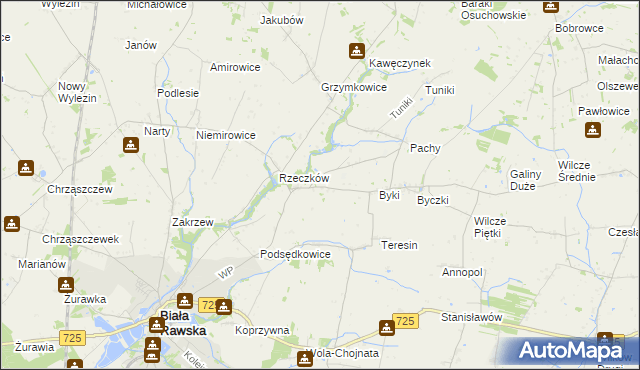 mapa Dańków gmina Biała Rawska, Dańków gmina Biała Rawska na mapie Targeo