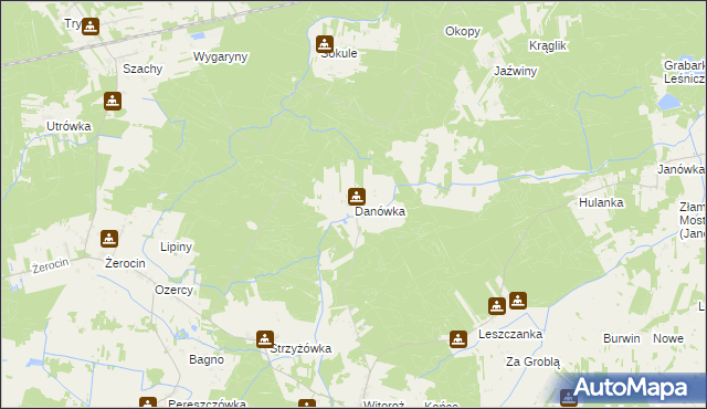 mapa Danówka, Danówka na mapie Targeo