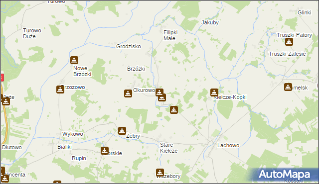 mapa Danowo gmina Kolno, Danowo gmina Kolno na mapie Targeo