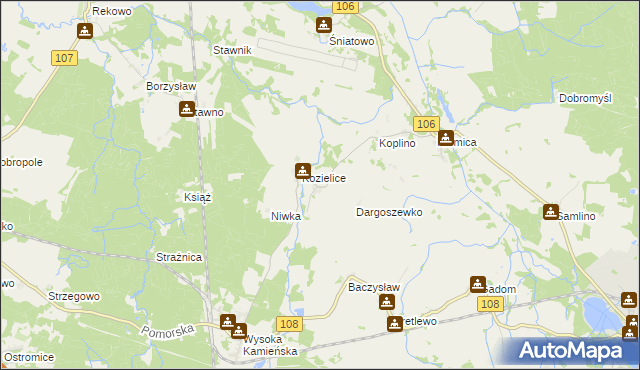 mapa Dargoszewo, Dargoszewo na mapie Targeo