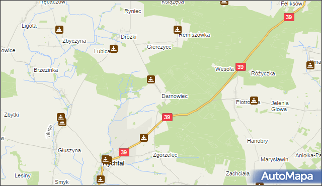 mapa Darnowiec, Darnowiec na mapie Targeo
