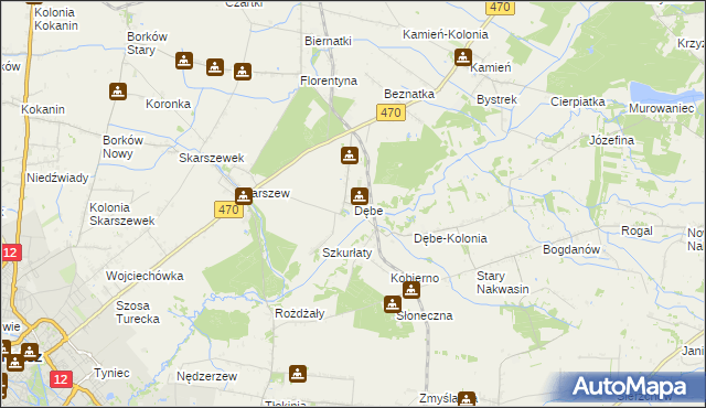 mapa Dębe gmina Żelazków, Dębe gmina Żelazków na mapie Targeo