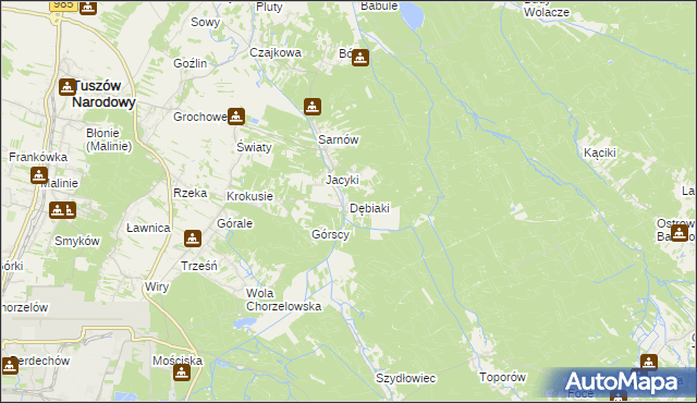 mapa Dębiaki, Dębiaki na mapie Targeo