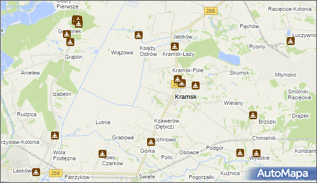 mapa Dębicz gmina Kramsk, Dębicz gmina Kramsk na mapie Targeo