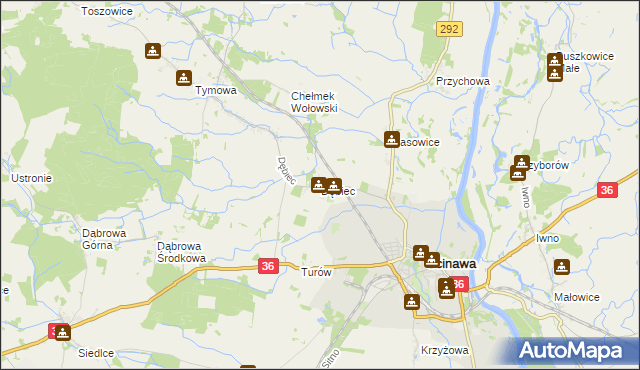 mapa Dębiec gmina Ścinawa, Dębiec gmina Ścinawa na mapie Targeo