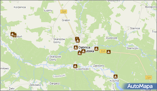 mapa Dębnica Kaszubska, Dębnica Kaszubska na mapie Targeo