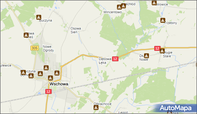 mapa Dębowa Łęka, Dębowa Łęka na mapie Targeo