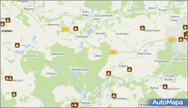 mapa Deka, Deka na mapie Targeo