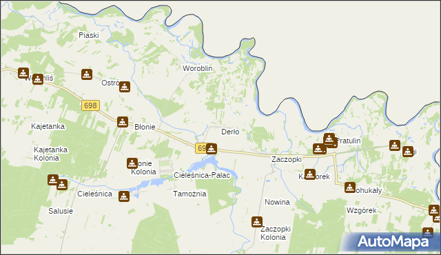 mapa Derło, Derło na mapie Targeo