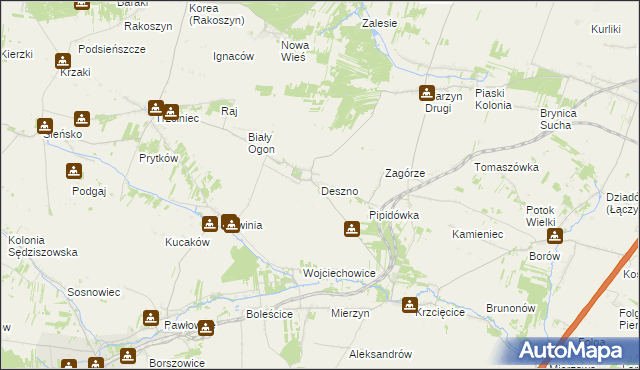 mapa Deszno, Deszno na mapie Targeo