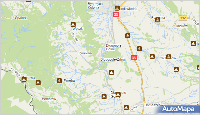 mapa Długopole-Zdrój, Długopole-Zdrój na mapie Targeo