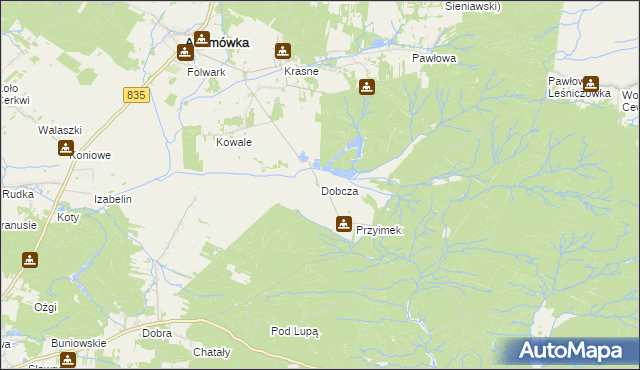 mapa Dobcza, Dobcza na mapie Targeo