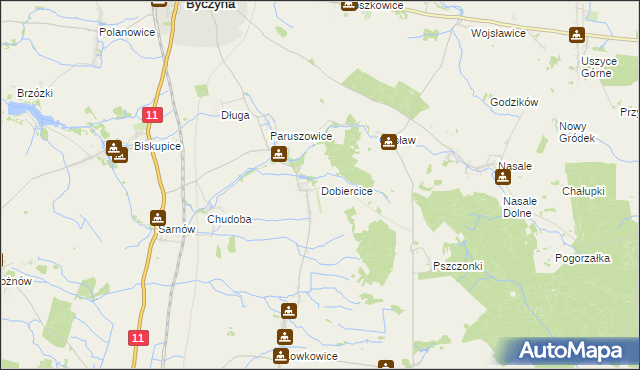 mapa Dobiercice, Dobiercice na mapie Targeo