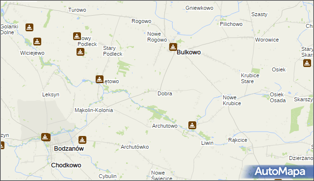 mapa Dobra gmina Bulkowo, Dobra gmina Bulkowo na mapie Targeo