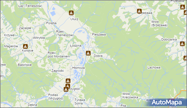 mapa Dobra gmina Sanok, Dobra gmina Sanok na mapie Targeo