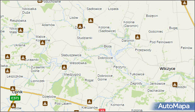 mapa Dobrocice, Dobrocice na mapie Targeo