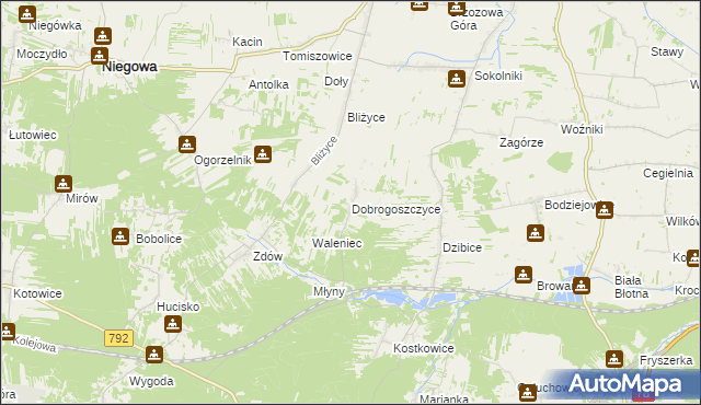 mapa Dobrogoszczyce, Dobrogoszczyce na mapie Targeo
