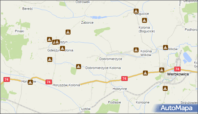 mapa Dobromierzyce, Dobromierzyce na mapie Targeo