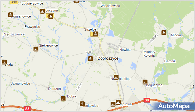 mapa Dobroszyce, Dobroszyce na mapie Targeo