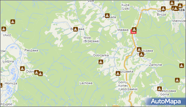 mapa Dobrzanka, Dobrzanka na mapie Targeo