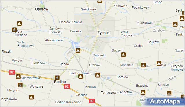mapa Dobrzelin, Dobrzelin na mapie Targeo