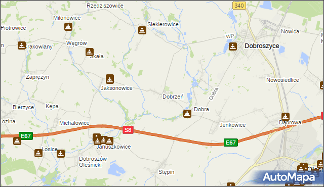 mapa Dobrzeń, Dobrzeń na mapie Targeo