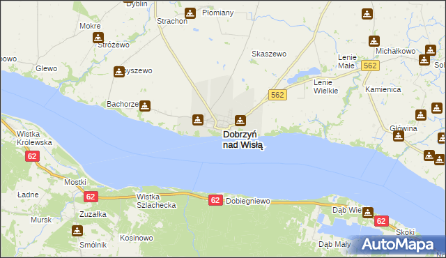 mapa Dobrzyń nad Wisłą, Dobrzyń nad Wisłą na mapie Targeo