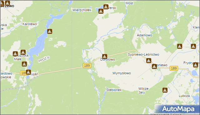 mapa Dorotowo gmina Więcbork, Dorotowo gmina Więcbork na mapie Targeo